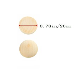 100pcs Half Wood Balls Unfinished Natural Half Ball Split Wood Balls for DIY Projects and Craft Supplies (20mm)