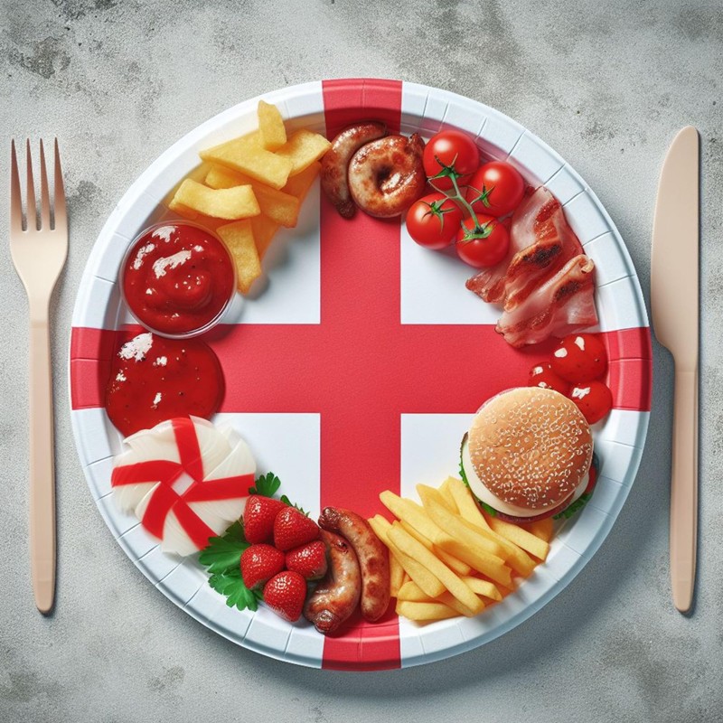 Lizzy 20Pcs England Paper Plates | St George Party Supplies
