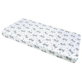 Medi Partners Fitted Sheet 60 x 120 cm Baby Bed Sheet Cot Fitted Sheet 100% Cotton - Fitted Children's Sheet Bed Linen Baby Mattress Sleeping Bag Baby Bed (Teddy Bear with Light Blue)