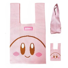 SK Japan Kirby 17101 Kirby Knit Tote Bag, Smiling, Pink