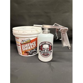Gallon Amber PB Blaster Surface Shield, Standard Undercoating Spray Gun, and 1 White Quart Bottle