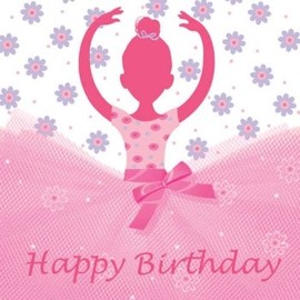 Tutu Much Fun Ballerina 3-Ply Lunch Napkins 16 Pack