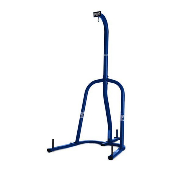Everlast 100 Pound Capacity Punching Bag Stand Workout Equipment for Kickboxing, Boxing, and MMA Training with 3 Plate Pegs, Blue