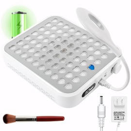 ANGNYA Nail Dust Collector with Lamp,Vacuum Fan Rechargeable Dust Collector with Dust Brush Powerful Brushless Dust Collector for Acrylic Gel Nail Polishing, Perfect for Salon Home Use