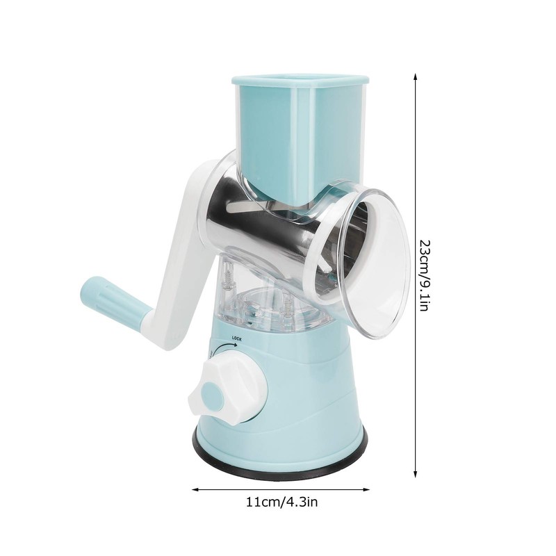 Rotary Cheese Grater Shredder, Manual Vegetable Slicer Suction Base 3