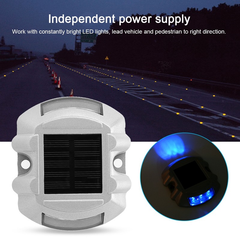 2pcs 6 LED Solar Road Stud Lights Ground Garden Lawn