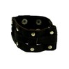 Faux leather strap bracelet with studded and woven design 9B7M
