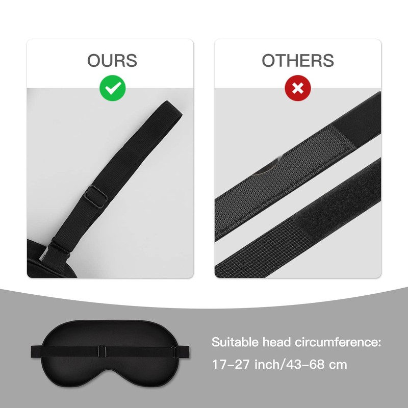 Sleep Mask, Silk Eye Mask for Sleeping with Adjustable Strap,