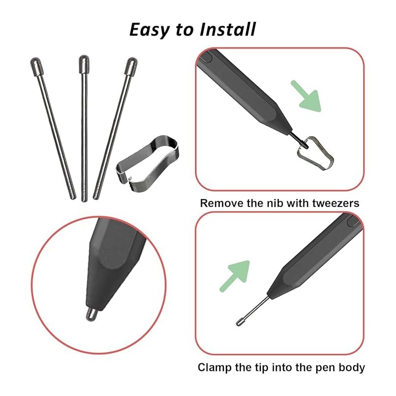 3 Pack Metal Nibs Replacement for Kindle Scribe Pen Compatible