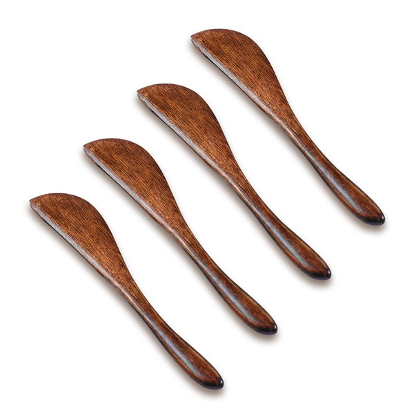 Wooden Butter Spreaders, Essential Tableware Knives for Breakfast, Jam, Cheese, Sandwiches (4 Packs)