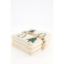 Cawö Home Flannels Christmas Edition Christmas Trees 794 Natural Green 34 30 x 30 cm