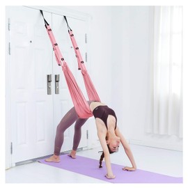 Pink Leg Stretcher & Backbend Assist Trainer - Enhance Body Flexibility with Aerial Yoga Swing & Stretching Strap - Great for Ballet, Cheerleading & Normal Exercise