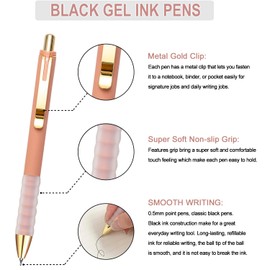 Linbsunne Gel Pens Black Ink Pen 0.5mm fine Point Pens Smooth Writing Retractable Office Supplies (18-count)