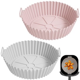 KIKIGOAL Molde Silicona para Freidora de Aire, 2 Piezas Olla Reutilizable, 6.9in Bandeja para Horno