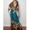 Bsubseach Women's Ethnic Print Kaftan Beach Dress Plus Size Beach