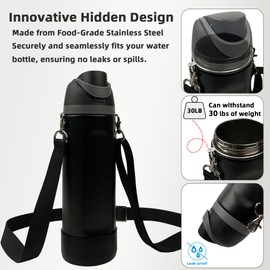 Silicone Boot Set for Cute Owala Water Bottle 40 oz - Includes Non-Slip Sleeve, Shoulder Strap & Handle Strap, Perfect Owala Accessories, Fits Owala Tumbler, Owala Free Sip, Pink owala (Black)