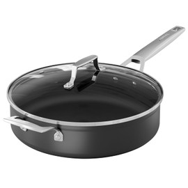 MsMk Nonstick Deep Frying Pan, 4.5 Quart Saute Pan with lid, 11 inch, Stay-Cool Handle, Smooth Bottom, PFAS Free Non-Toxic, Oven safe to 700℉, Induction, Ceramic and Gas Cooktops