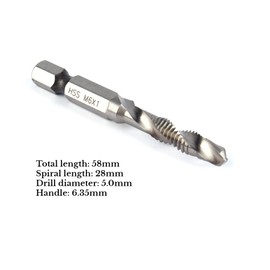 Hexagonal Shank Drill Bits Hexagonal Tap M6 HSS 1/4 Inch for Metric Drill Bits