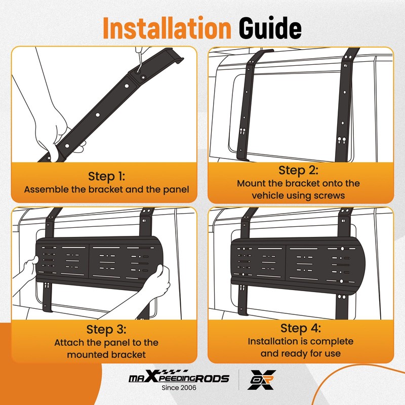 maXpeedingrods Rear Window Storage Panel Kit for Jeep Wrangler JL