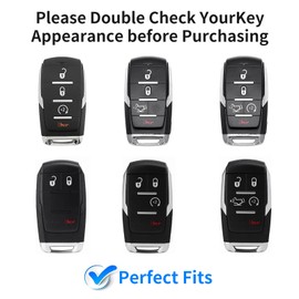 T-carbon Key Fob Cover fits for Ram Key Fob Cover,Real Carbon Fiber Key Fob Protector fits for Ram 1500 2500 3500 Accessories for Power Wagon Tradesman Key Case with Keychain,Black