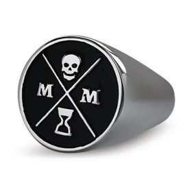 STOIC STORE UK Memento Mori Signet Ring - Black/Silver 316L Stainless Steel Ring with 3D Skull Design - Stoic Jewelry for Practicing Stoics (10)