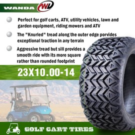 WANDA 23X10-14 Golf Cart ATV Tires 4 Ply 23x10x14 -Set 2-14035
