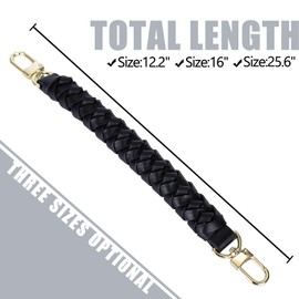 Genuine Vachetta Leather Braided Handle Compatible for Beaubourg Hobo Top Handle Neonoe Strap (25.6" L, Black)