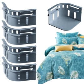 Bed Sheet Holder, Lock Sheet Holders Set of 4, 2025 Upgrade Bed Sheet Holder Fitted Sheet Straps, Banish Slipping & Wrinkles, Fit All Mattress Size (Grey)