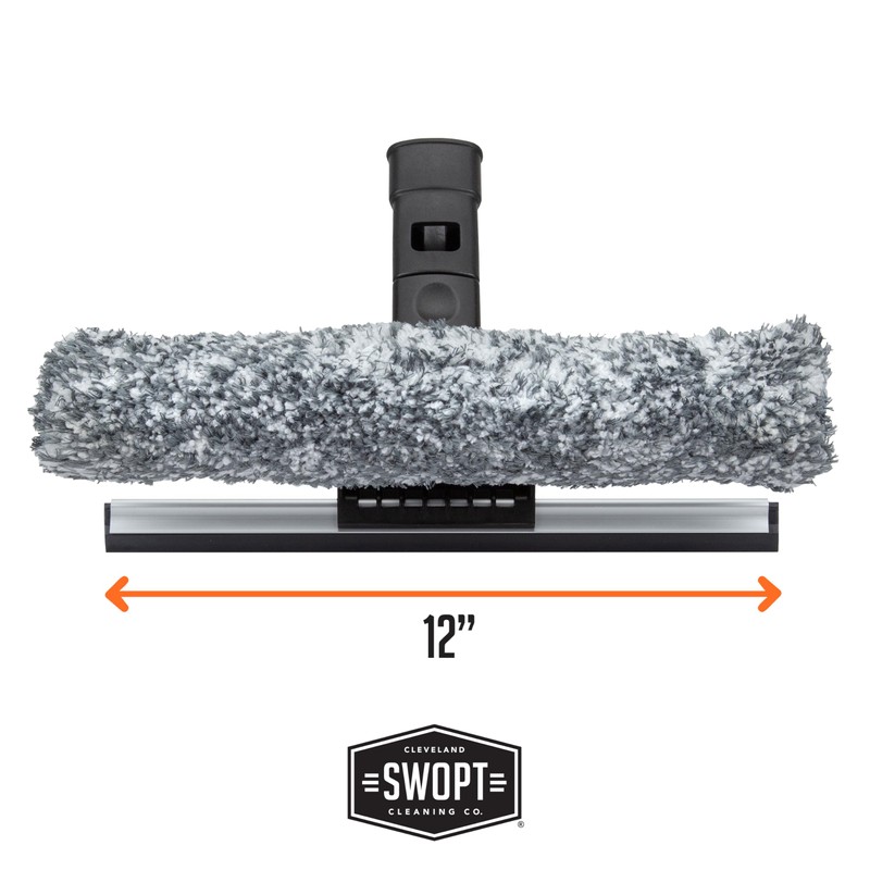SWOPT 12" Combination Squeegee Head - Blade With Detachable Microfiber