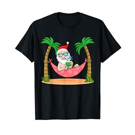 Summer Christmas in July - Tropical Santa Xmas Hawaiian T-Shirt