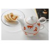 Bicuzat Orange Fox Pattern Tea Set, Tea Pot Cup Saucer