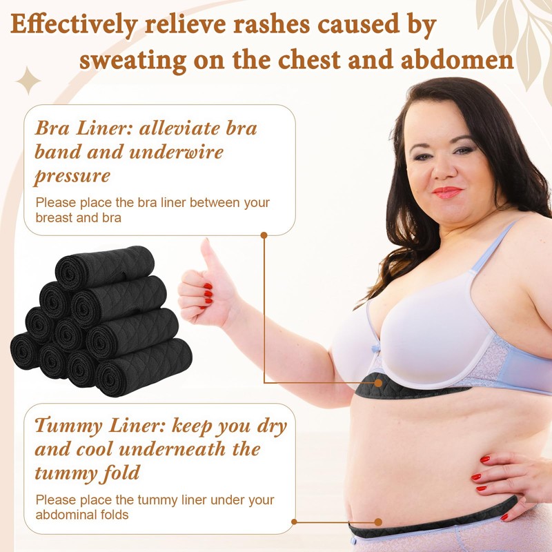Wesnoy 20 Pack Cotton Tummy Liners and Bra Liners Set