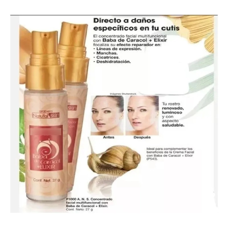 Concentrado Facial Multifuncional Baba De Caracol + Elixir Todo Tipo
