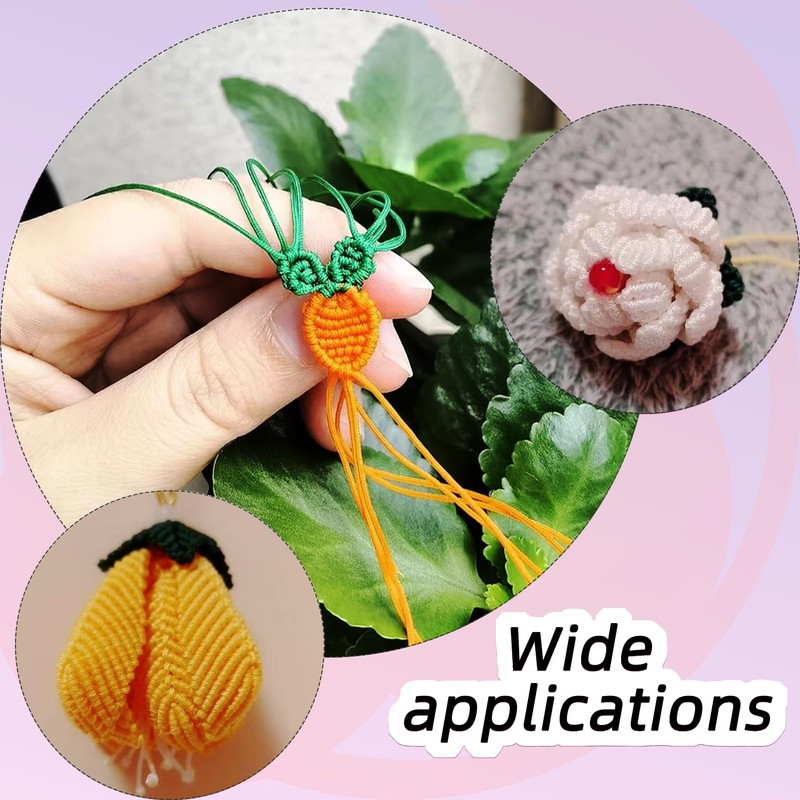 Giftmeet 2 Rolls Nylon Beading String for Bracelets, 0.8mm Jewelry