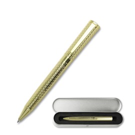 YUNCHUN Executive Pens for Men Women, Heavy Ballpoint Pens Set for Gift, Retractable Ball Point Pens for Work, Smooth Writing Black Ink with Carved Design, Gold