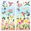 Spring Tulip Window Clings, 61 Pcs Butterfly Tulip Flower Hummingbird