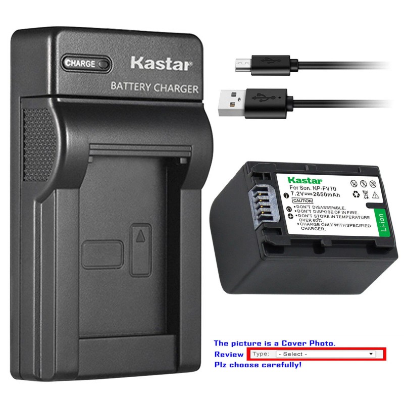 Kastar NP-FV70 Battery or Charger for Sony DEV-3 DEV-30 DEV-5