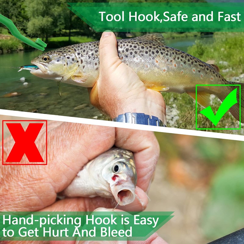 BB Hapeayou Easy Fish Hook Remover Tool 10pcs Fishing Disgorger