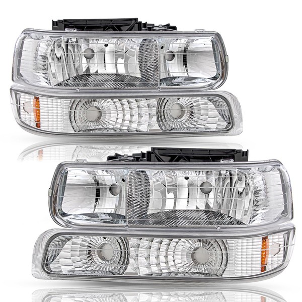 SOCKIR Headlight Assembly Compatible with 1999-2002 Chevy Silverado 2000-2006 Tahoe