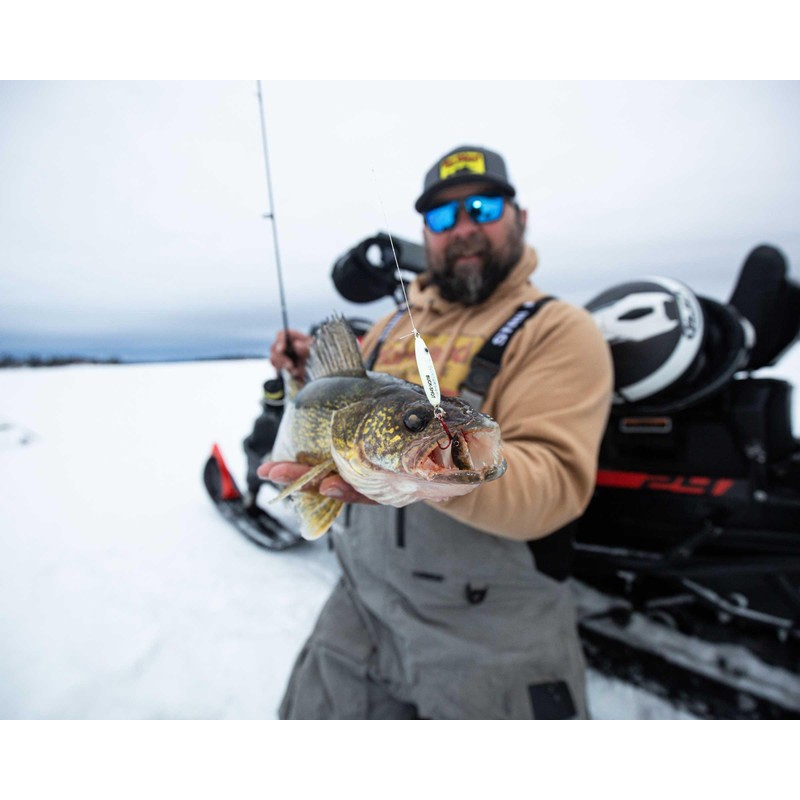 Northland Tackle Buck-Shot Ice Fishing Rattle Spoon, Super-Glo Perch, 3/8