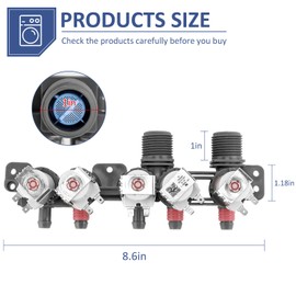 AJU73213301 AJU75152601 AJU75152602 5221EA1008F Washer Water Inlet Valve OEM Compatible for LG Kenmore Replaces AP5668417 TAW35618287 AJU75152603 PS6448324-by MIFLUS