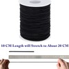 HEMYLU Elastic Cord 1.5MM x 50M, Black Elastic String Bungee