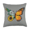 Smarty Pants Designs Floral Butterfly Throw Pillow, 18x18, Multicolor