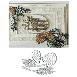 4pcs Christmas Pine Cones Metal Die Cuts, Christmas Pine Cones Cutting Dies Cut Stencils Card Paper Craft DIY Template Metal Cutting Dies Album Embossing Paper Dies for Card Making Scrapbooking