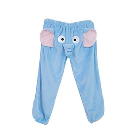 Pantalones cortos de elefante de dibujos animados, lindos pantalones de animales, nariz grande y orejas, unisex, ropa de dormir suave para mujeres y hombres, ocio (azul largo, 155-200 libras)