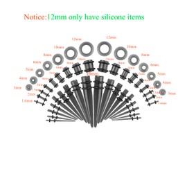 Memsion Ear Stretching Kit 50 Pieces 14Gauges-00Gauges Earrings Piercing Kit Marble Gauges for Ear