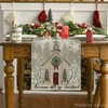 Artoid Mode Church Xmas Trees Snowflakes Merry Christmas Table Runner,