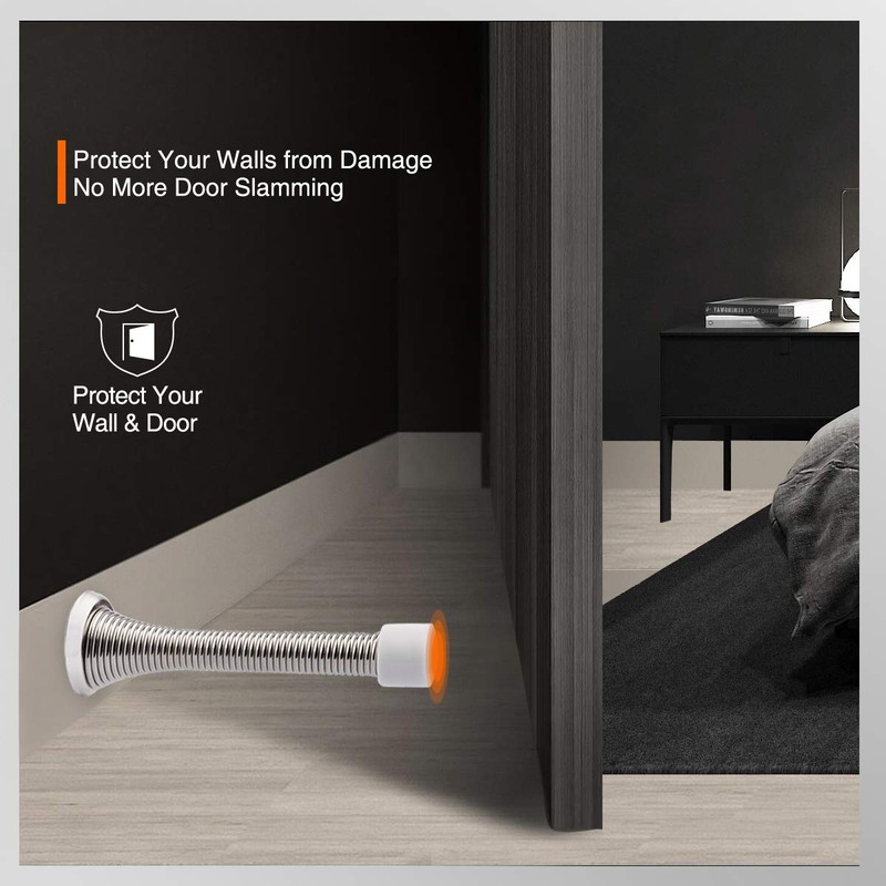 KOVOSCH 10 Pack Spring Door Stopper Brushed Satin Nickel- 3-1/4"