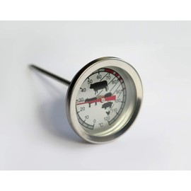 Stainless Steel Oven Safe Food Meat Thermometer - BBQ Dial Gauge Temperature Measurement