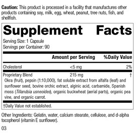 Standard Process Okra Pepsin E3 Whole Food Digestion, 90 Capsules